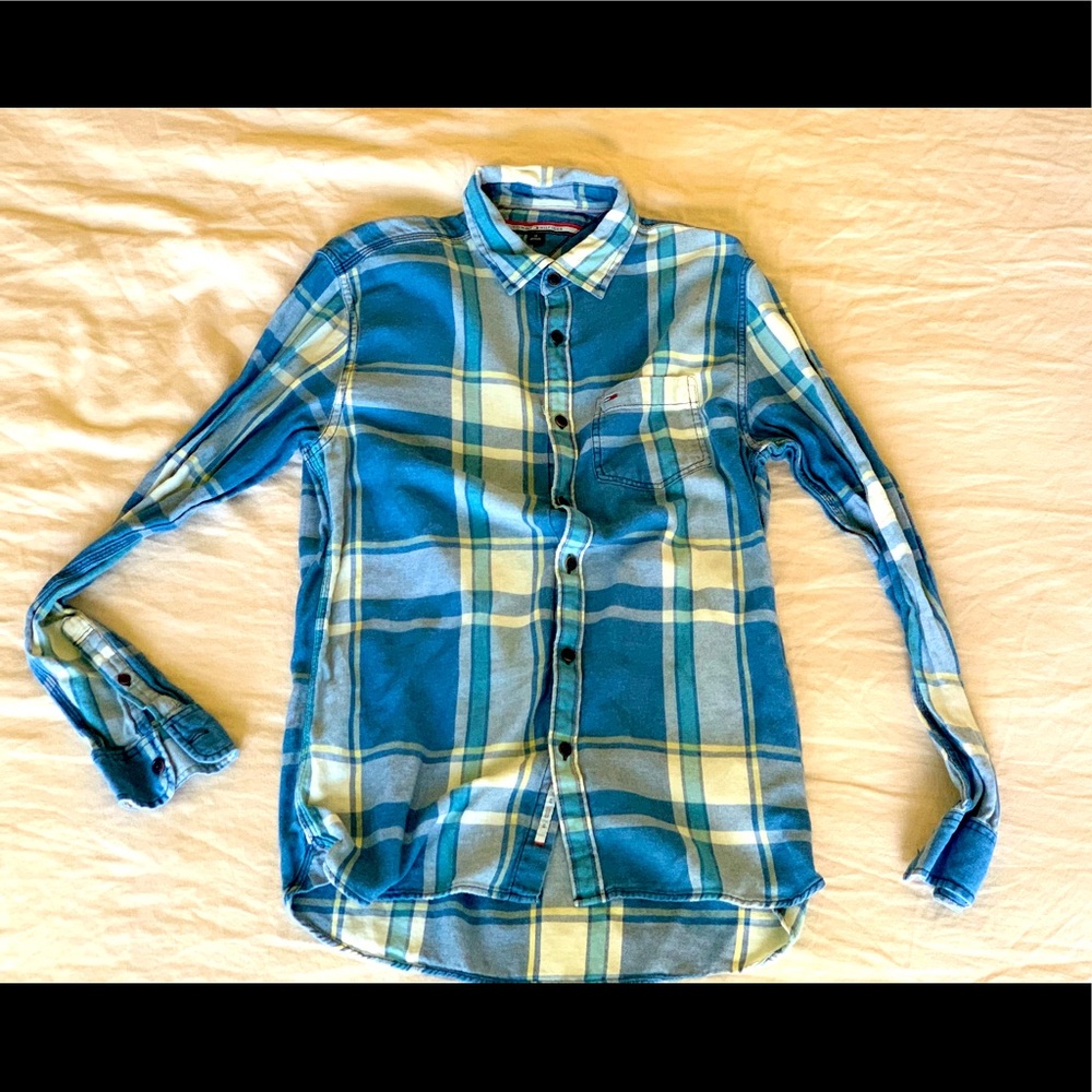 Blue plaid button down shirt from Tommy Hilfiger